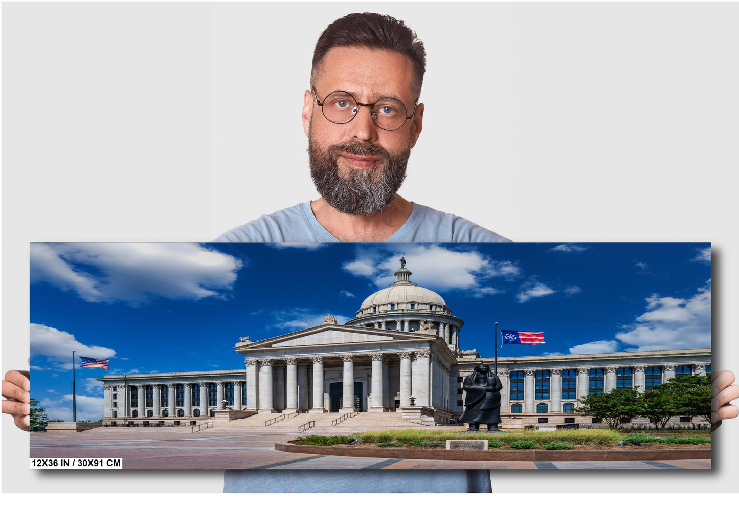 Oklahoma State Capitol Building Art Print: OKC Patriotic Photography