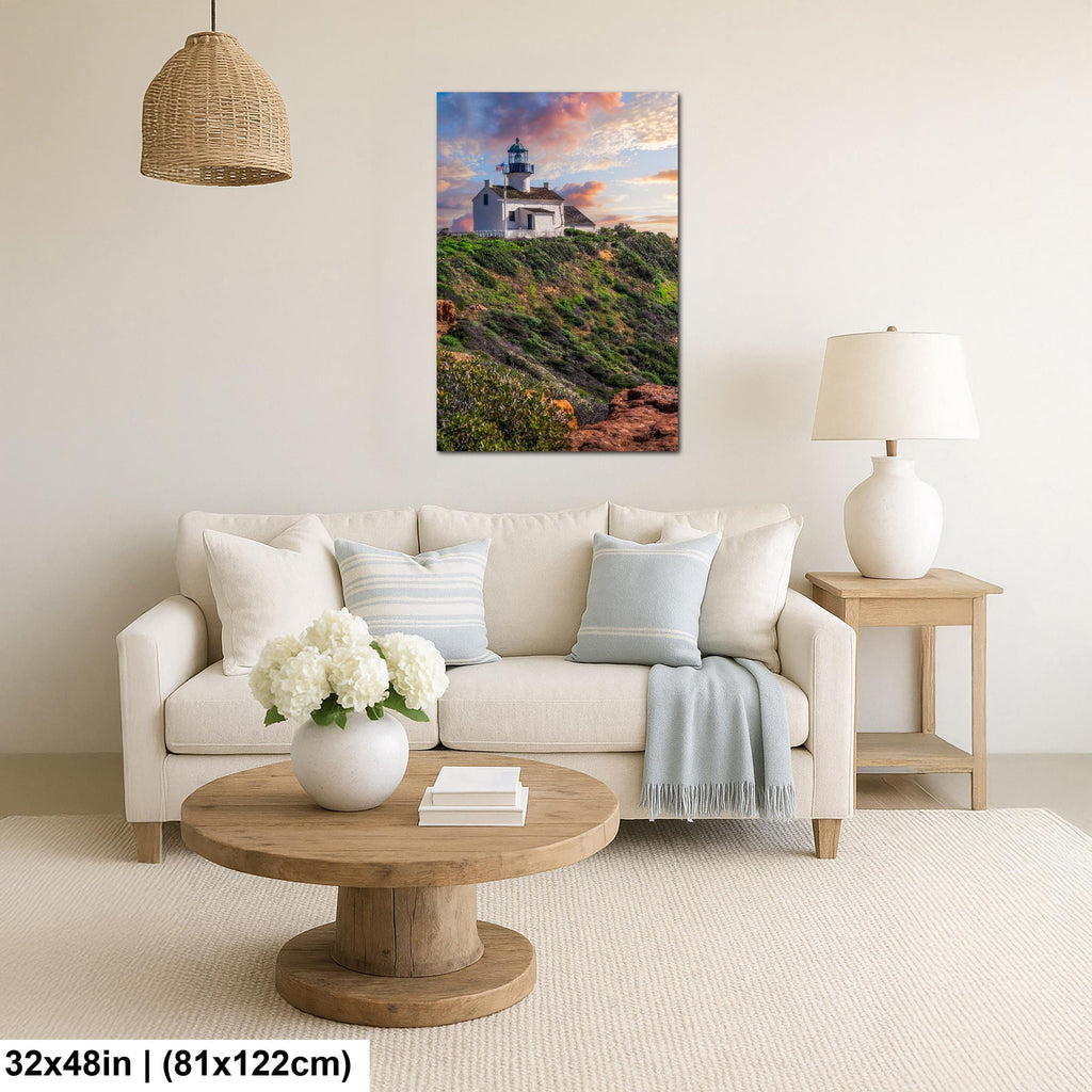 Beacon at Sunset: Point Loma Lighthouse San Diego California Photo Wall Art