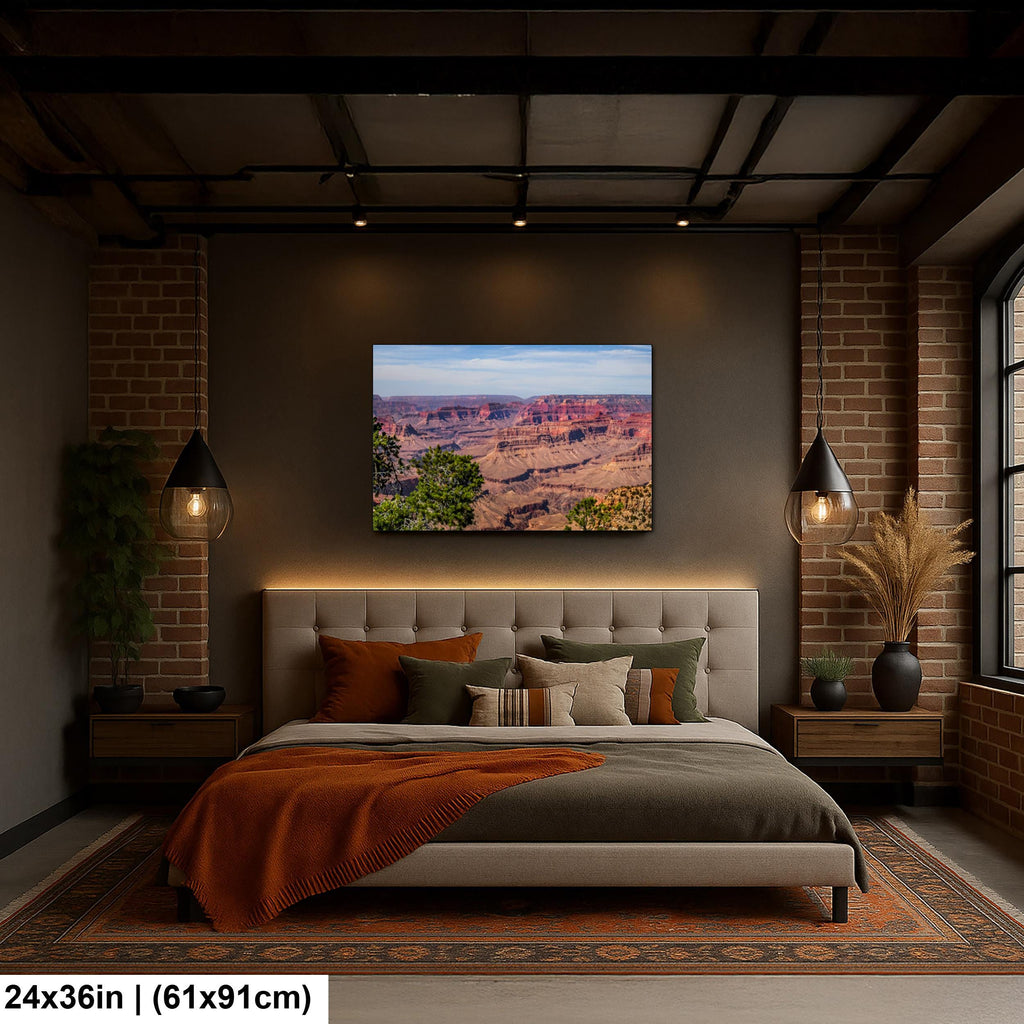 Grand Canyon South Rim Overlook Photography Print, Arizona National Park Wall Art, Desert Landscape Decor