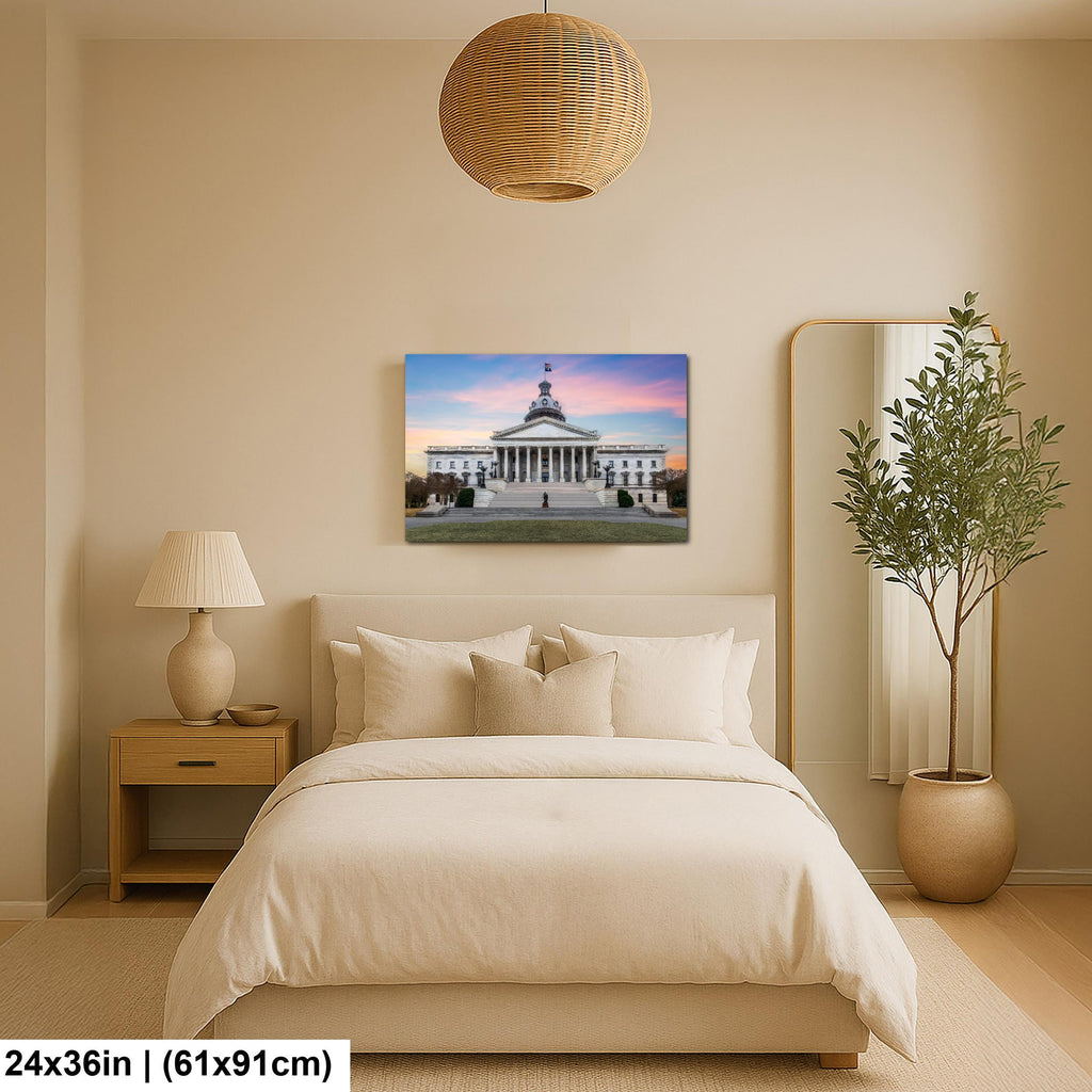 South Carolina State House at Sunset Photography Print, Columbia SC Capitol Building, Government Architecture Wall Art