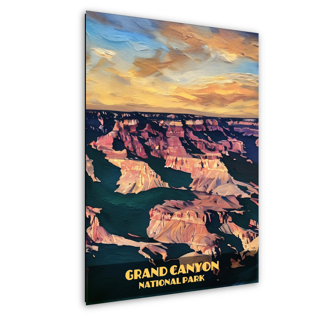 Grand Canyon Sunset: Watercolor-Stylized Arizona Photography Wall Art