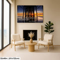 Albert Einstein Difficulty Opportunity Pier Sunset Motivational Photography Print