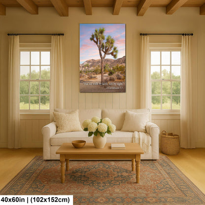 2 Corinthians 5:7 Walk by Faith Not by Sight, Joshua Tree Desert Photography Print, Christian Scripture Wall Decor