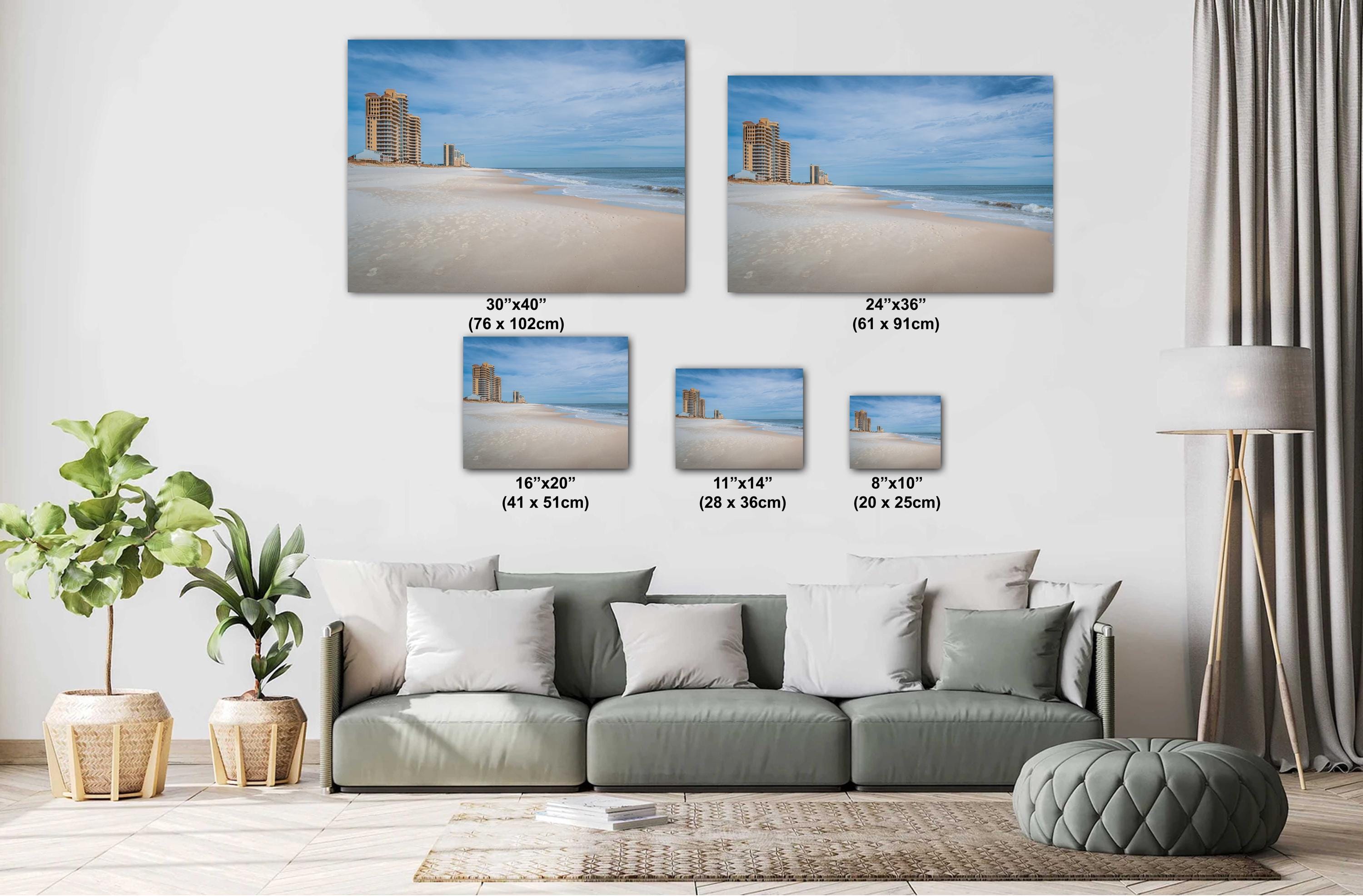 Quiet Perdido Key Beach with Lone Towers Florida Panhandle Winter Print Wall Art Photography Aluminum/Acrylic/Metal/Canvas Travel Decor