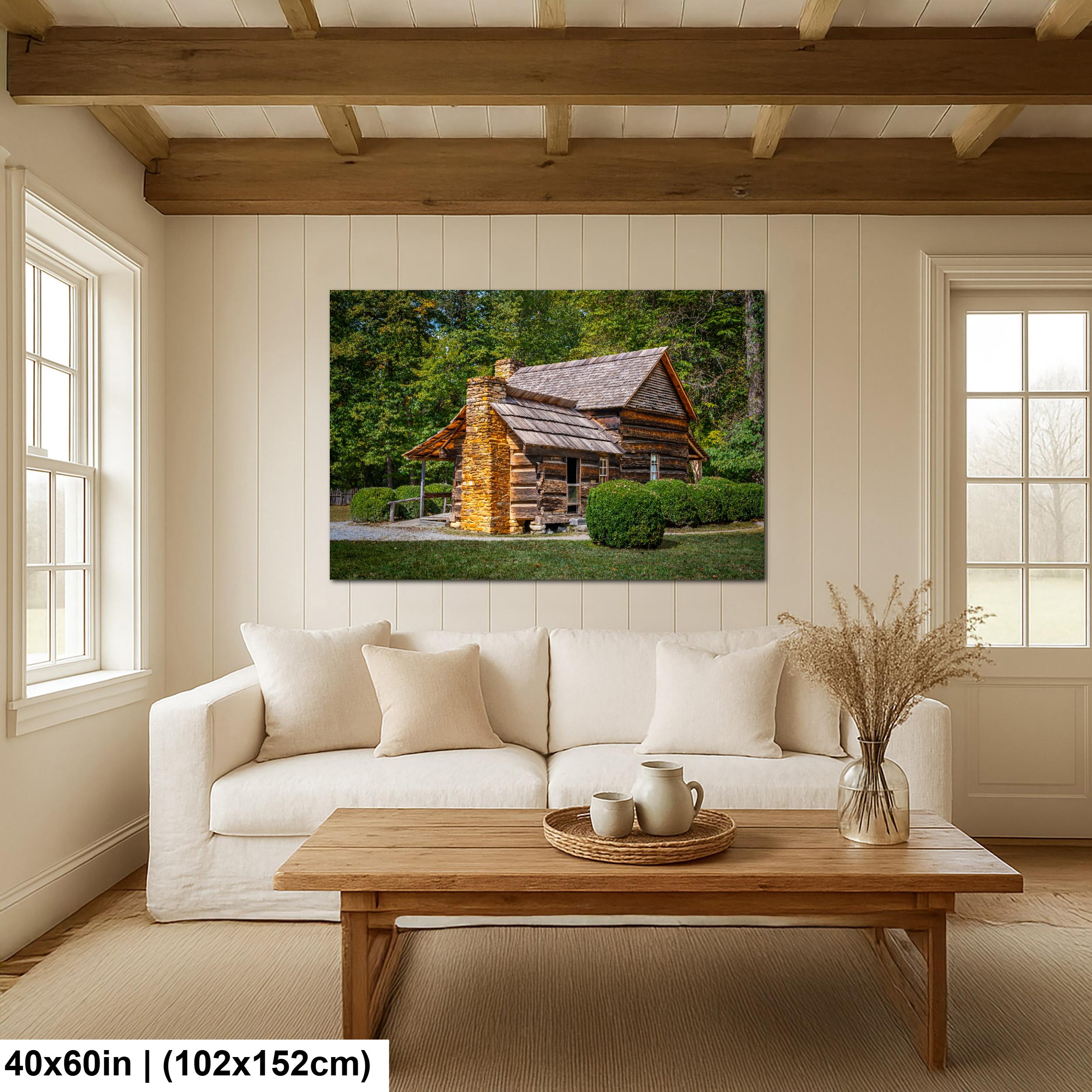 Mountain Homestead: Great Smoky Mountains NP Log Cabin Photography Wall Art