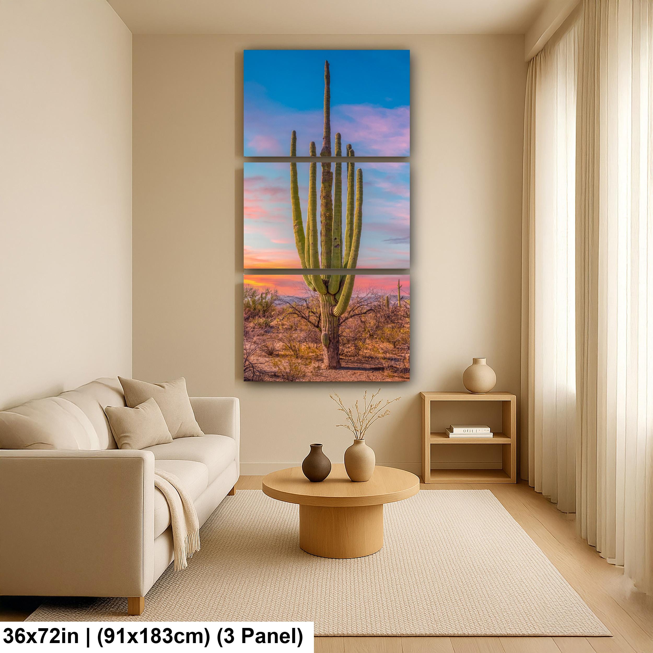 Multi-Arm Saguaro at Sunset - Saguaro National Park East Tucson Arizona Photography Print