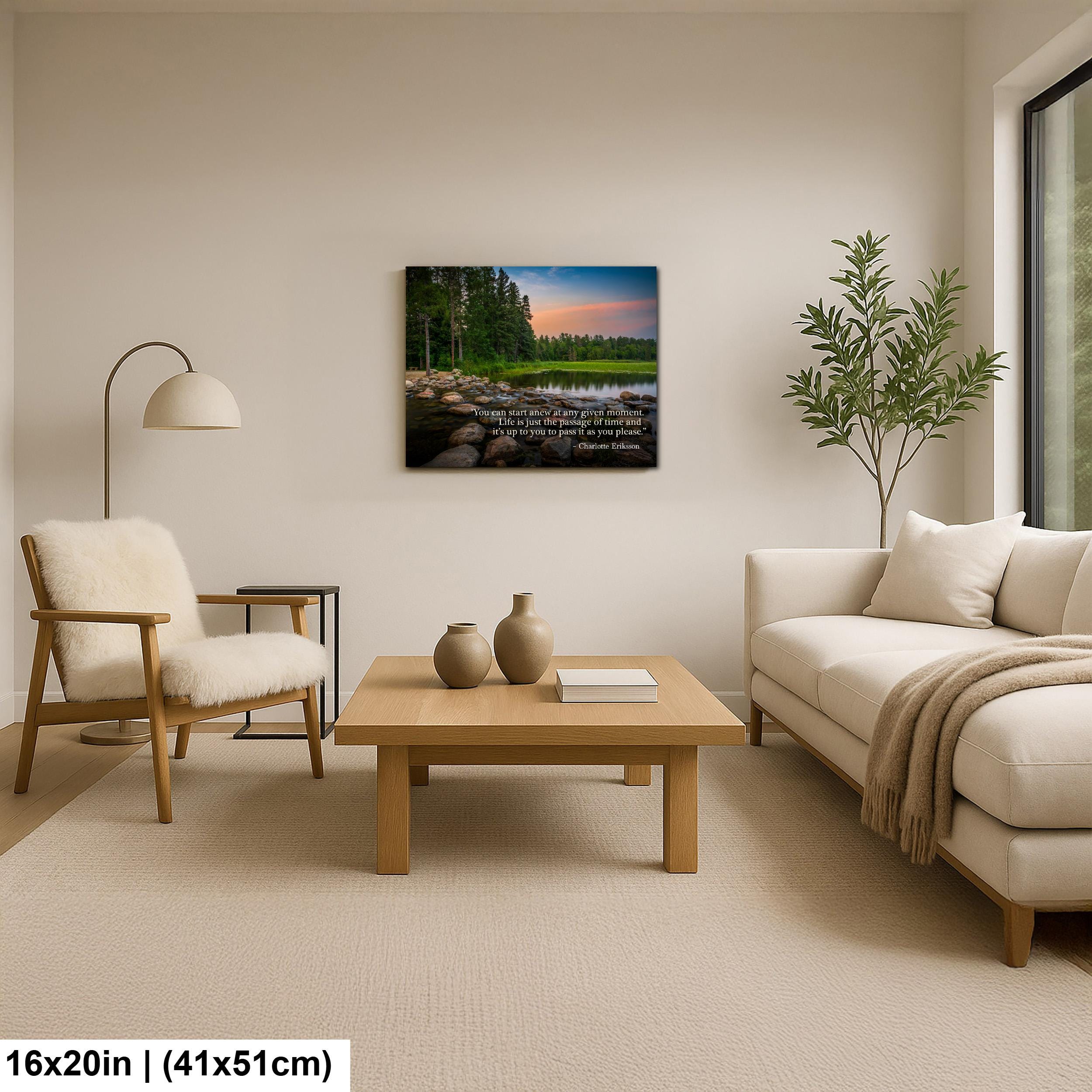Motivational Wall Art – New Beginnings Art with Growth Quote & Nature Photography Print