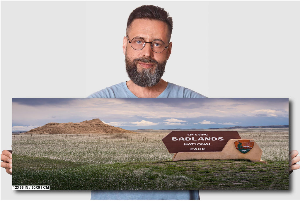 Badlands National Park Entrance Sign: South Dakota Photography Wall Art