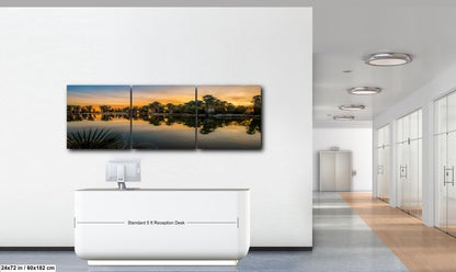 Agua Caliente Park Sunset Palm Oasis Reflection - Tucson Arizona Photography Print