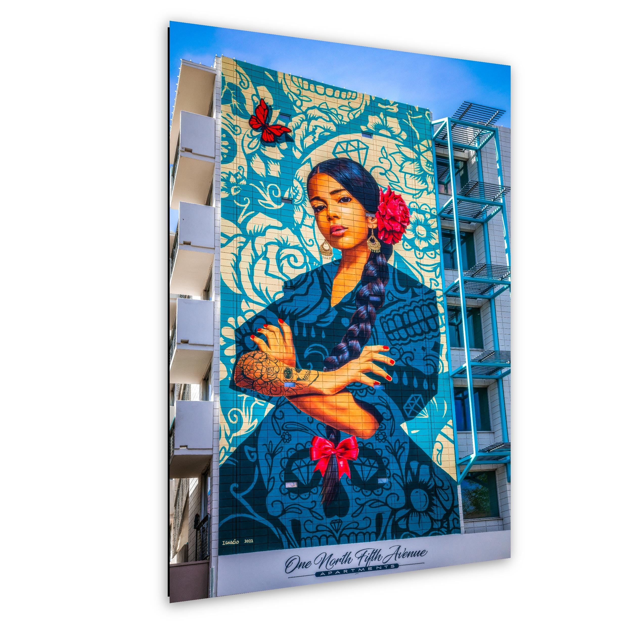 Tucson Mural - La Mujer Butterfly Mural, The Woman Portrait, Photography Print Wall Art