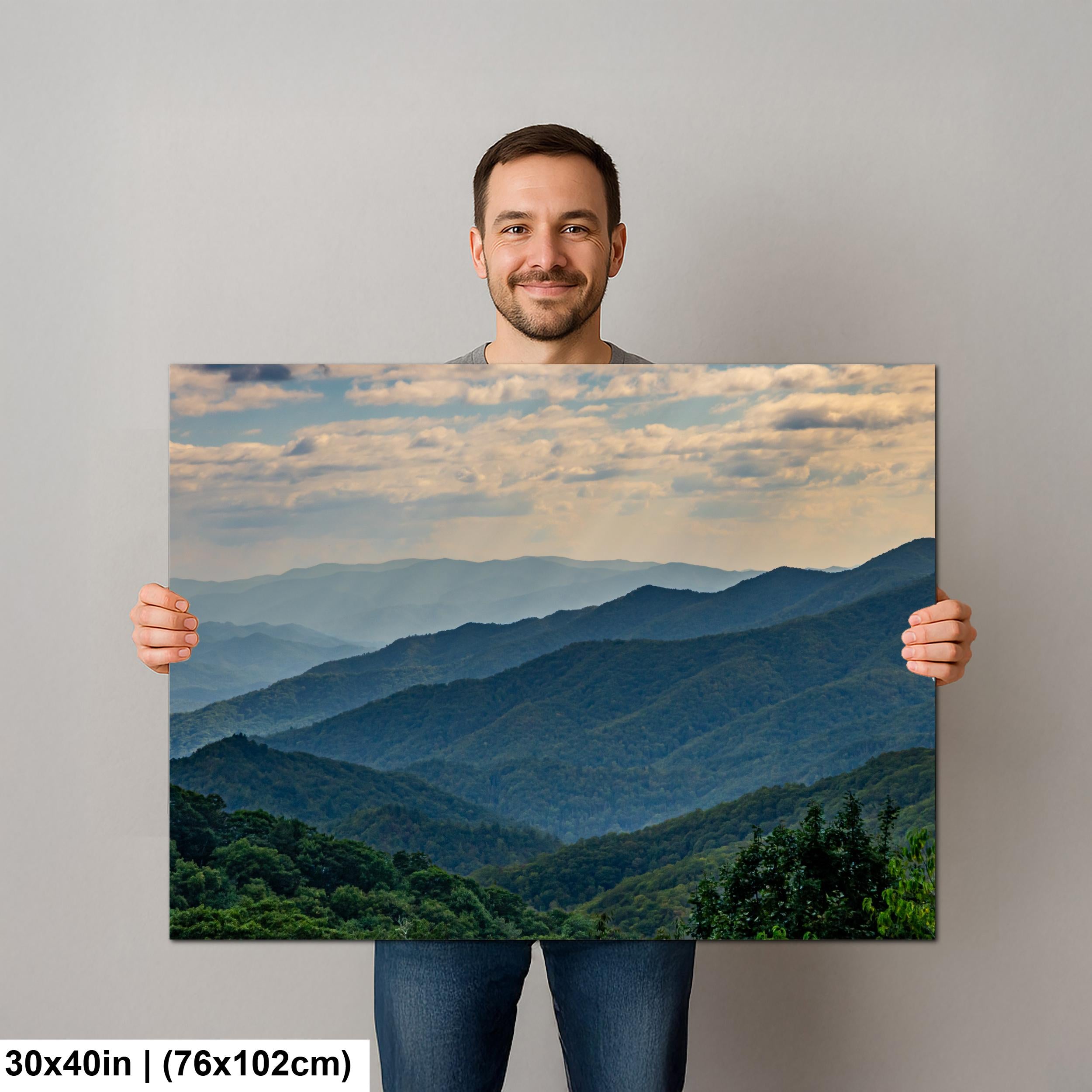 Mountain Waves: Scenic View Great Smoky Mountains Tennessee Photo Wall Art
