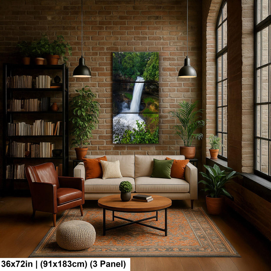 Minnehaha Falls Waterfall Photography Print, Minneapolis Minnesota Nature Wall Art, Green Forest Landscape Decor