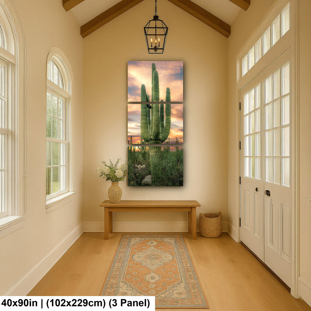 Towering Multi-Arm Saguaro at Sunset - Catalina State Park Tucson Arizona Sonoran Desert Photography Print