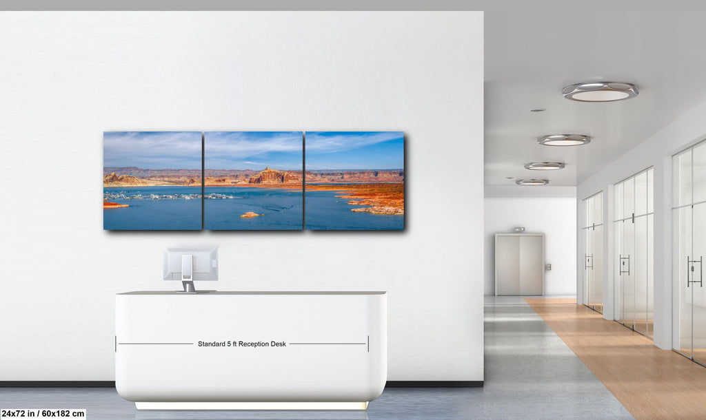 Lake Powell Marina Red Rock Cliffs Page Arizona Photography Print, Southwest Lake Wall Art
