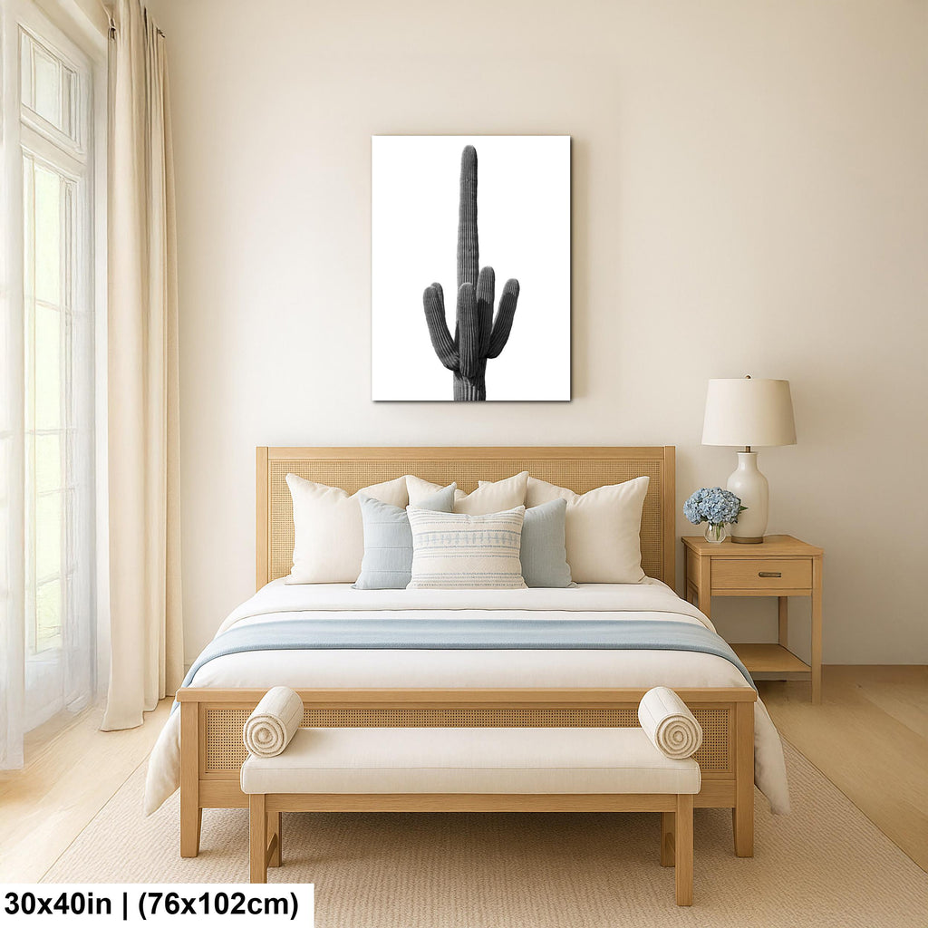 Saguaro Cactus Photography: Black and White Desert Minimalist Wall Art