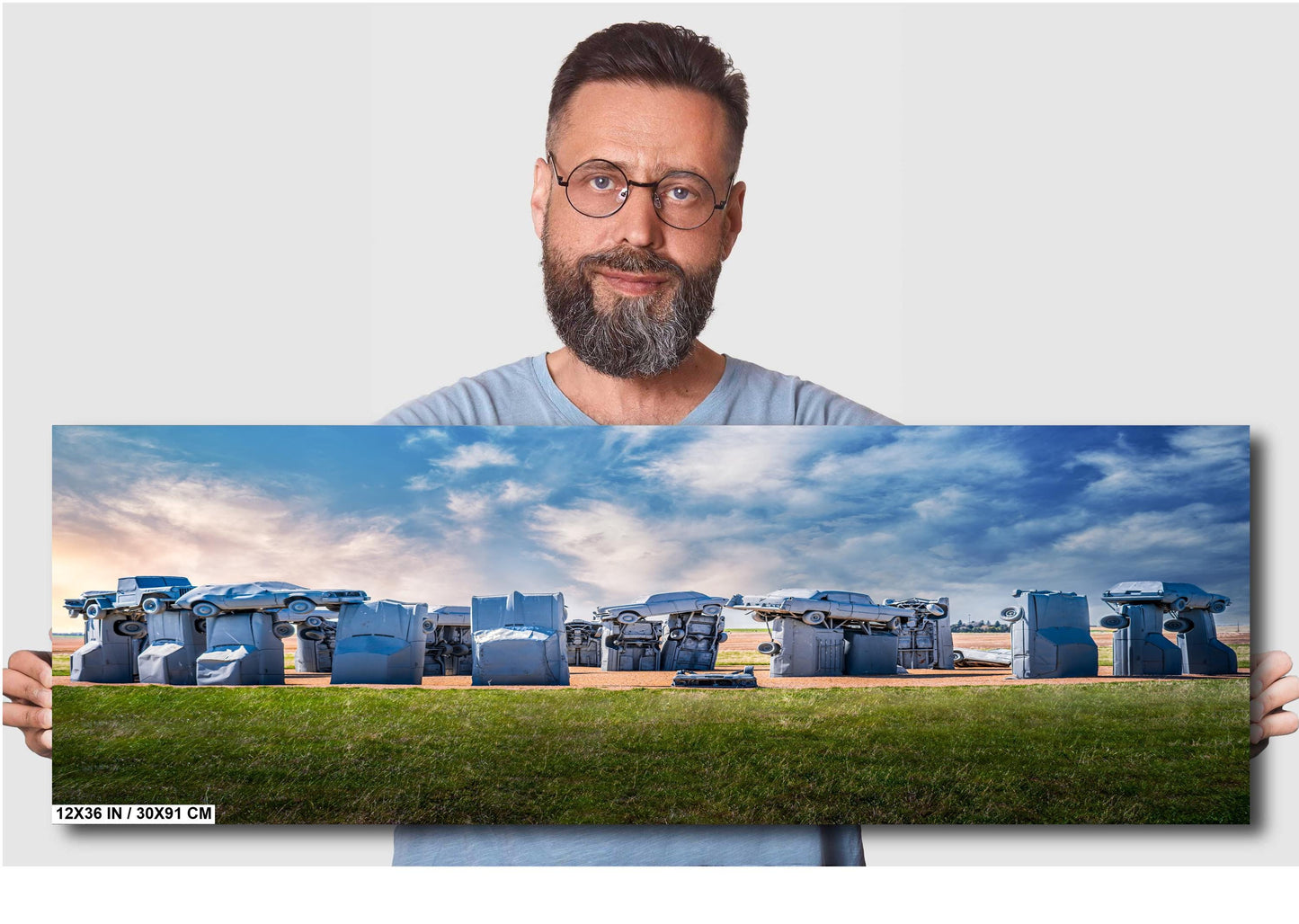 Nebraska’s Carhenge: Unique Automotive Tribute to Stonehenge Alliance Nebraska Wall Art Print Photography  Metal/Acrylic/Aluminum/Canvas