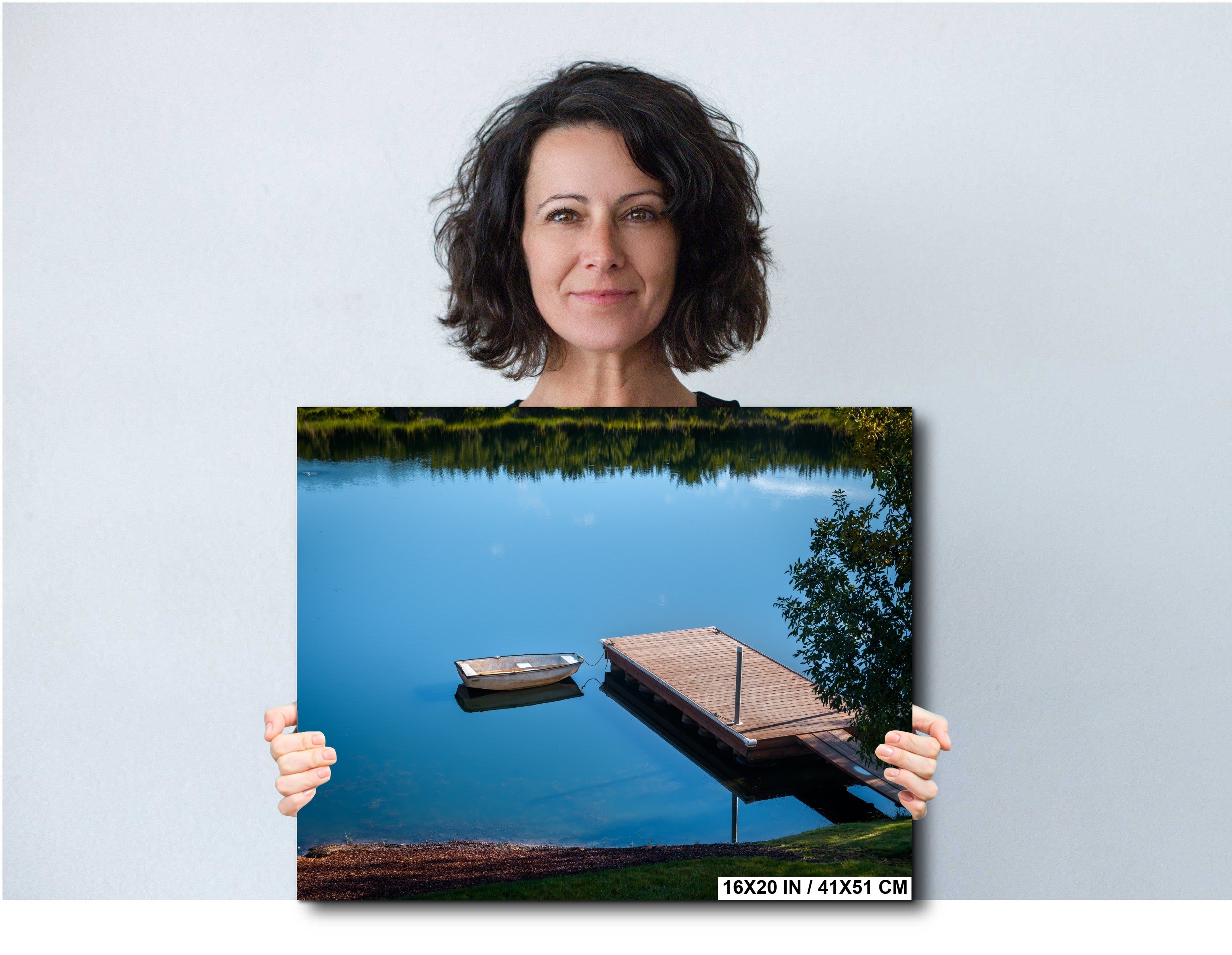 Oregon Lake Rowboat Print: Calm Water Reflection, Pacific Northwest Art