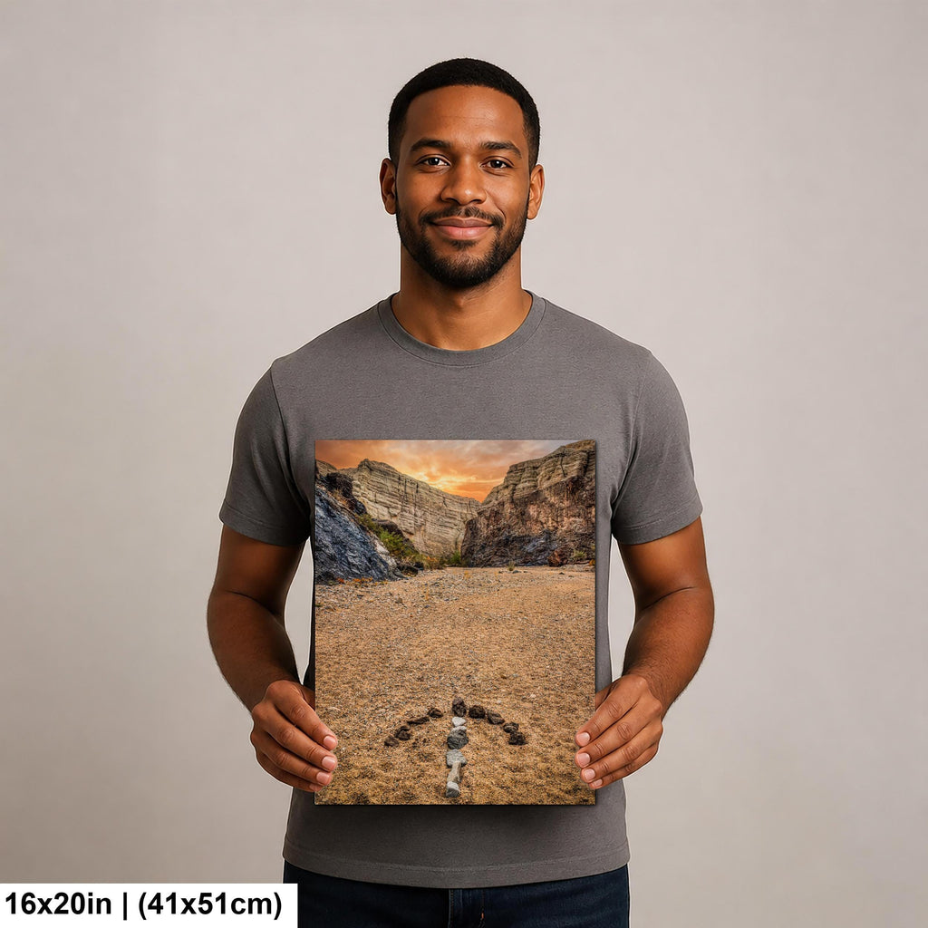 Desert Arrow: Painted Canyon Mecca Hills California Sunset Photo Wall Art