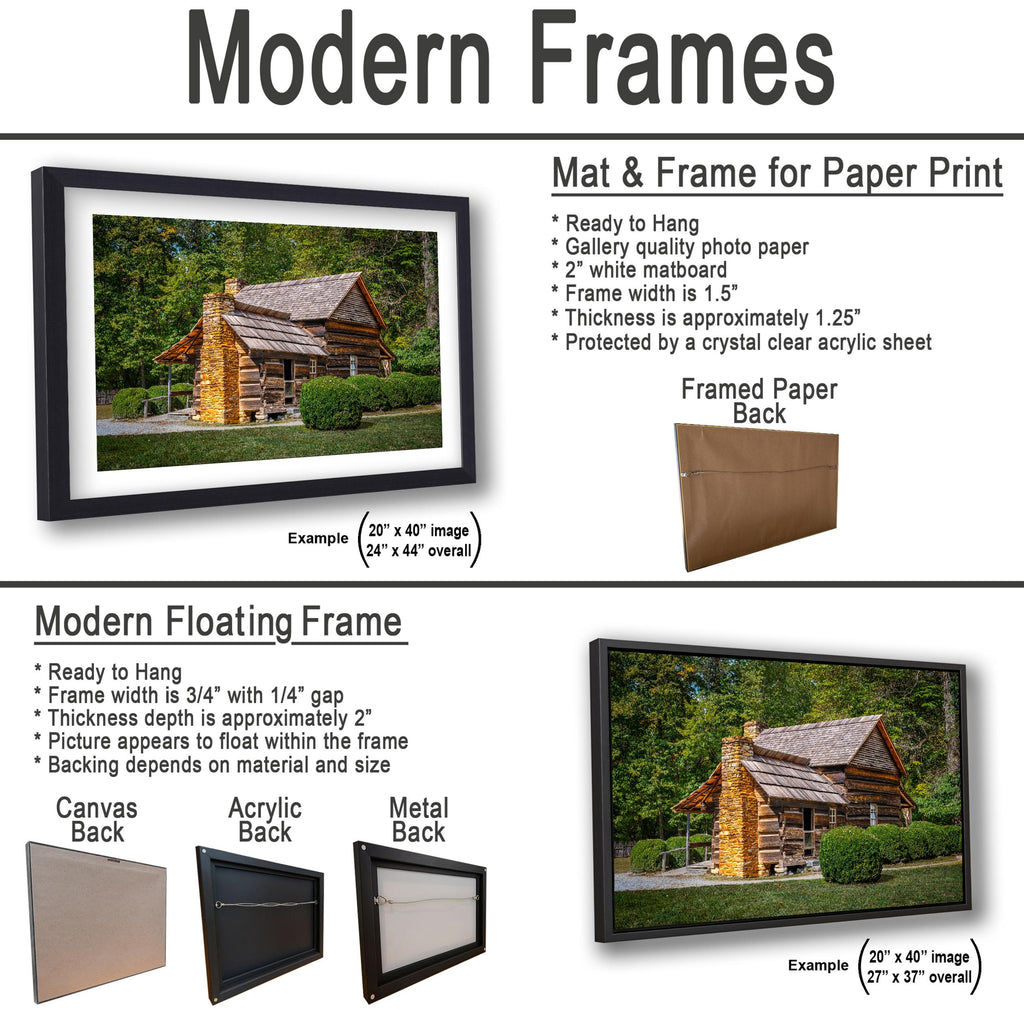Mountain Homestead: Great Smoky Mountains NP Log Cabin Photography Wall Art