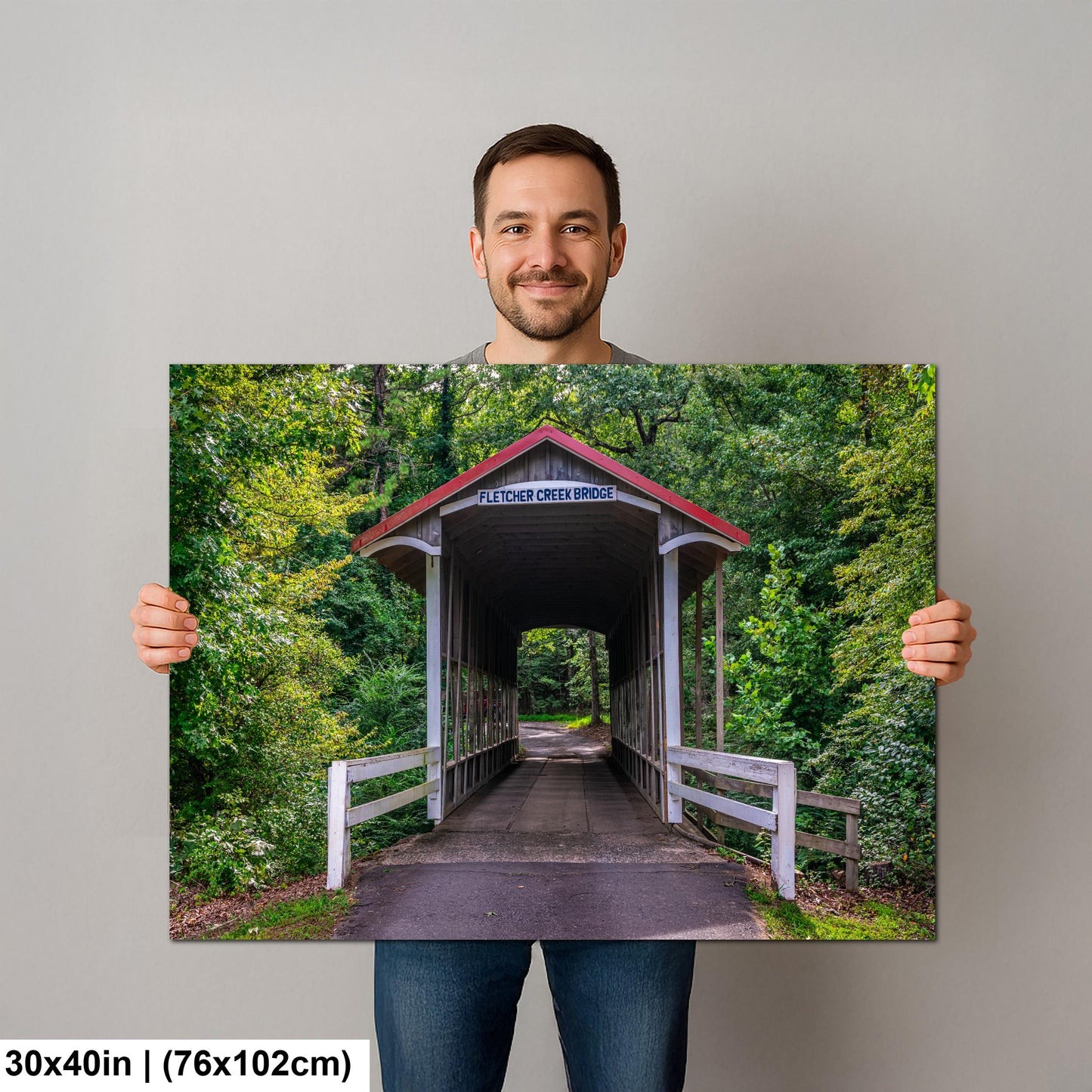 Fletcher Creek Bridge Covered Bridge - Little Rock Arkansas Photography Print