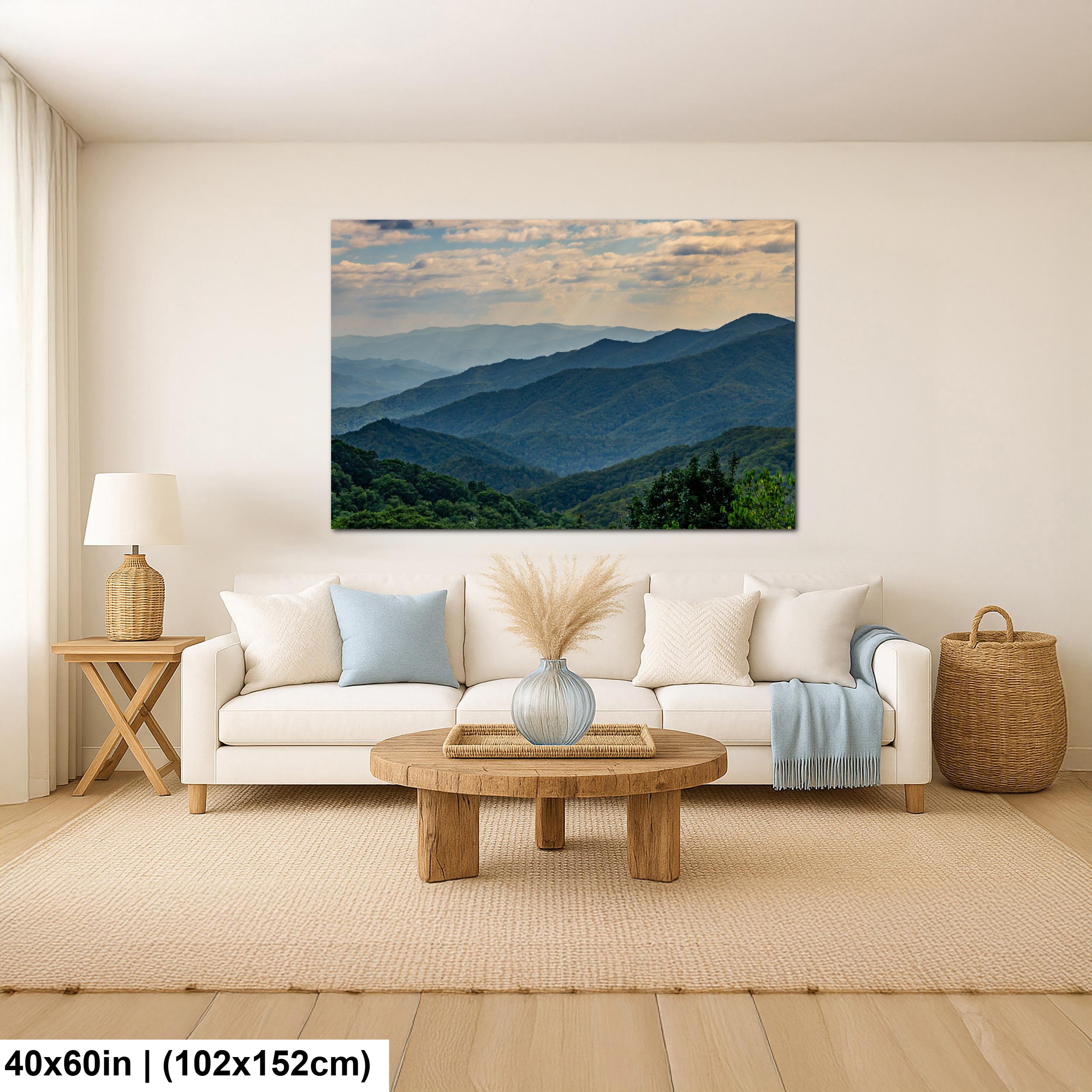 Mountain Waves: Scenic View Great Smoky Mountains Tennessee Photo Wall Art