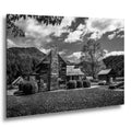 Appalachian Pioneer Homestead Black and White Photography Print, Great Smoky Mountains National Park Tennessee North Carolina