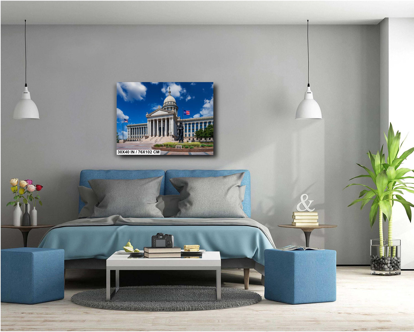 Oklahoma State Capitol Building Art Print: OKC Patriotic Photography