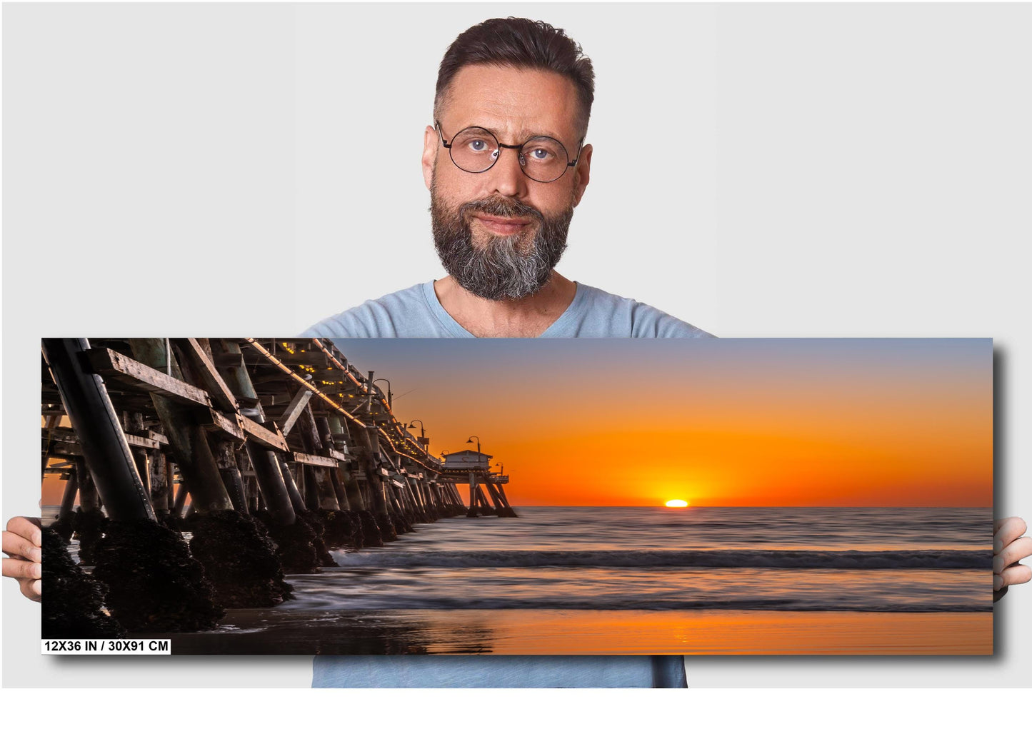 San Clemente Pier Sunset Seascape Photo: Coastal Wall Art