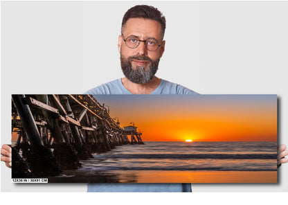 San Clemente Pier Sunset Seascape Photo: Coastal Wall Art