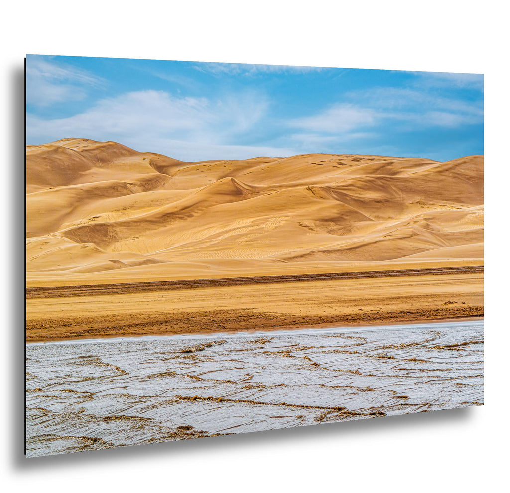 Great Sand Dunes Salt Flats Photography Print, Colorado National Park Desert Landscape, Southwestern Wall Art Decor