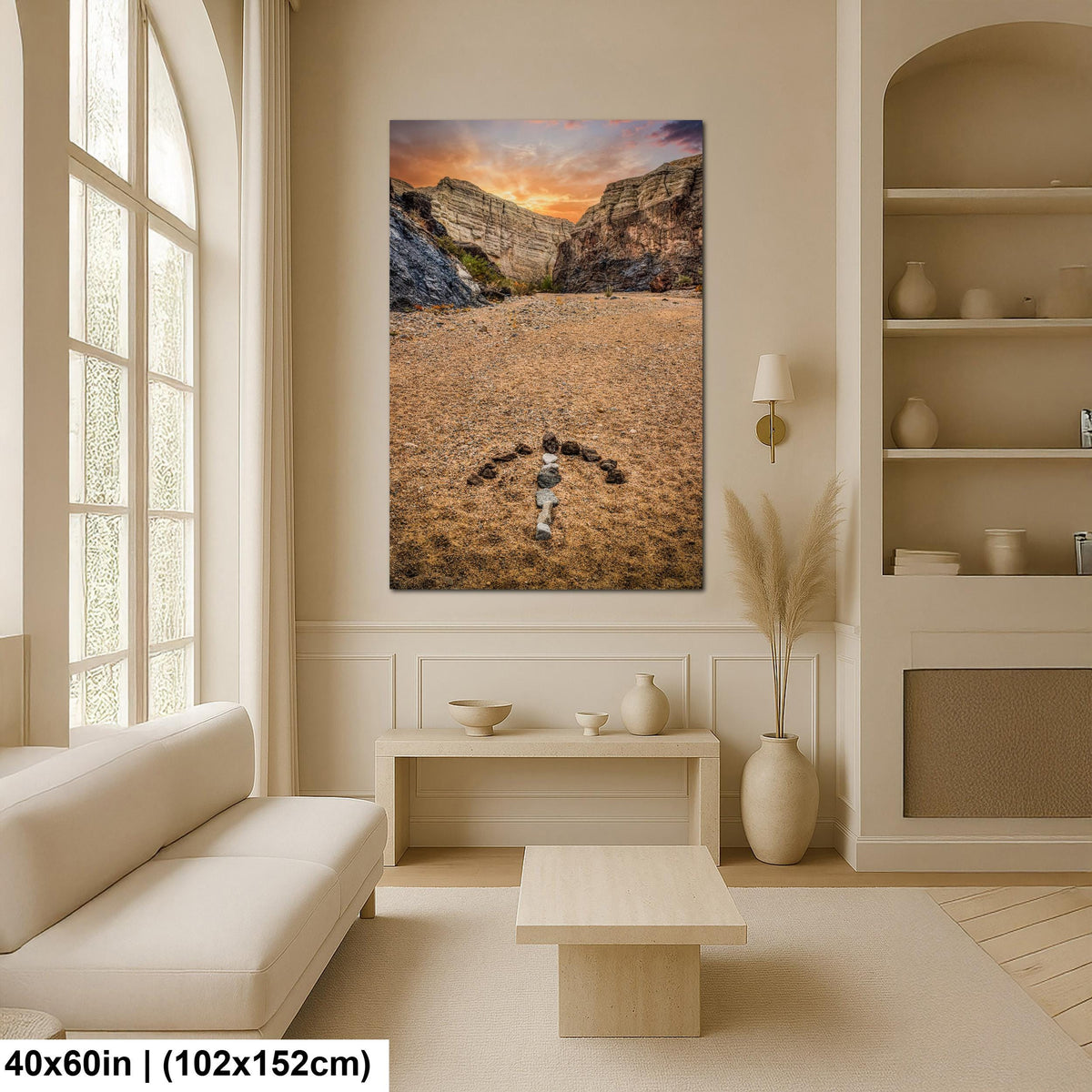 Desert Arrow: Painted Canyon Mecca Hills California Sunset Photo Wall Art