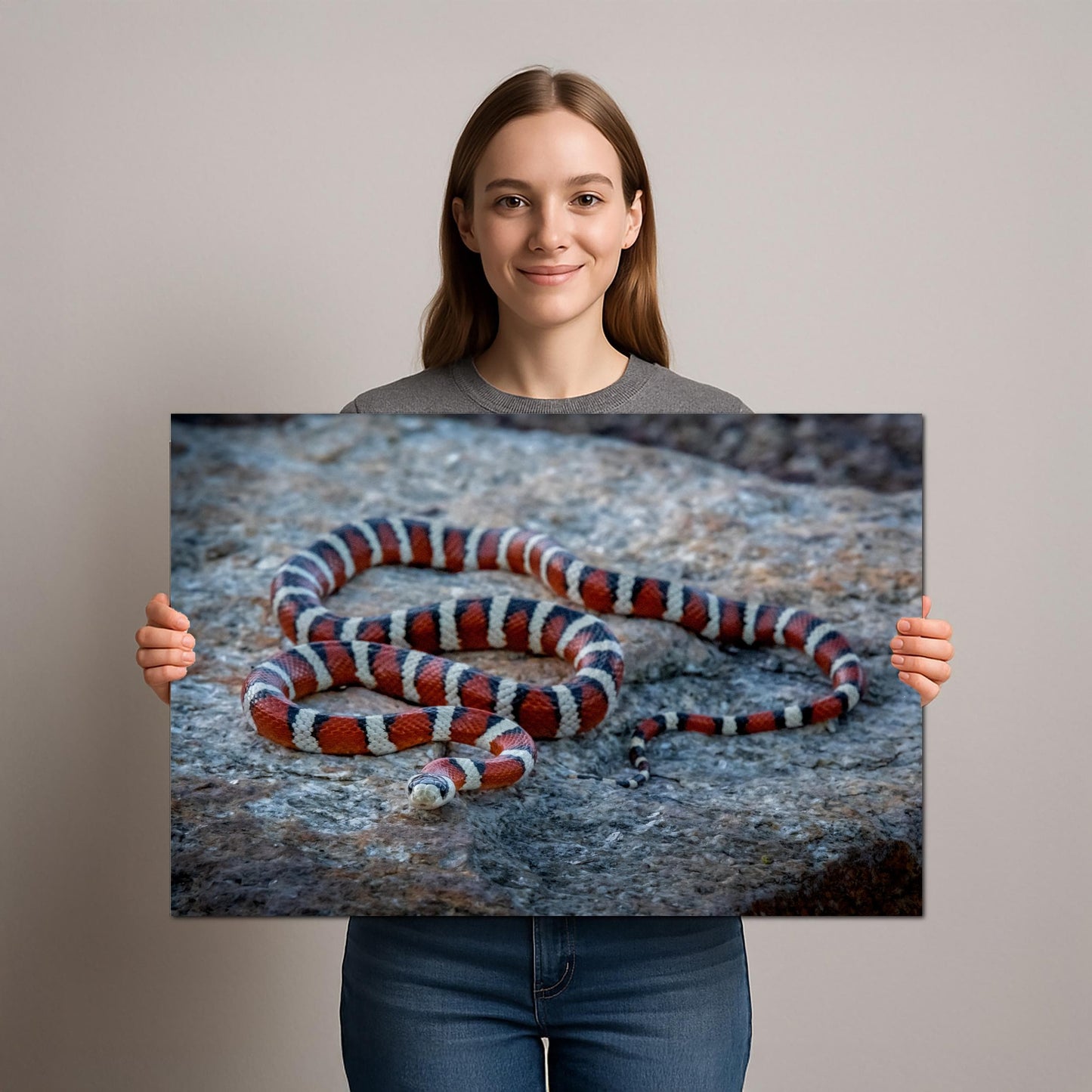 Arizona Mountain Kingsnake Print – Vibrant Desert Wildlife Art Canvas