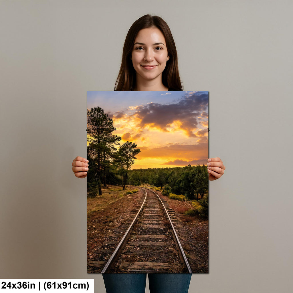 Grand Canyon Railway Tracks at Sunset - Williams Arizona Photography Print