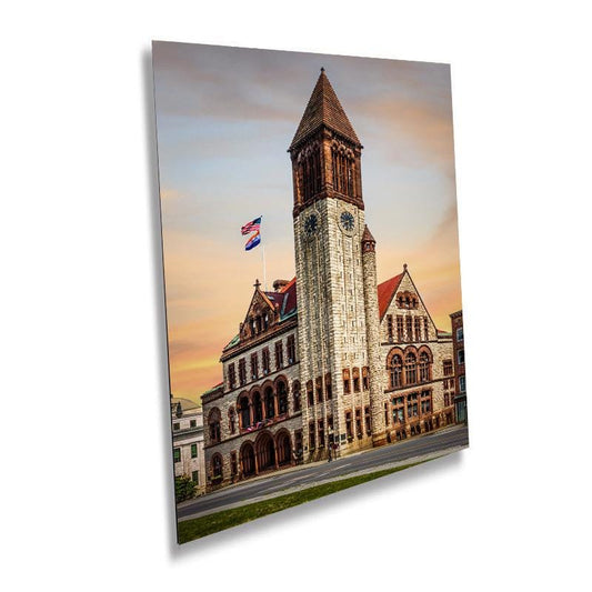 Beneath the Clock Tower: Albany City Hall, New York Print Wall Art Photography Architecture Portrait Aluminum/Acrylic/Metal/Canvas