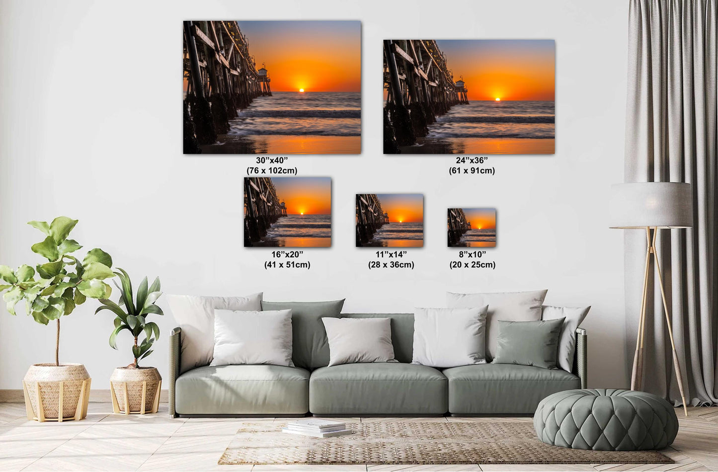 San Clemente Pier Sunset Seascape Photo: Coastal Wall Art