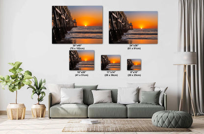 San Clemente Pier Sunset Seascape Photo: Coastal Wall Art