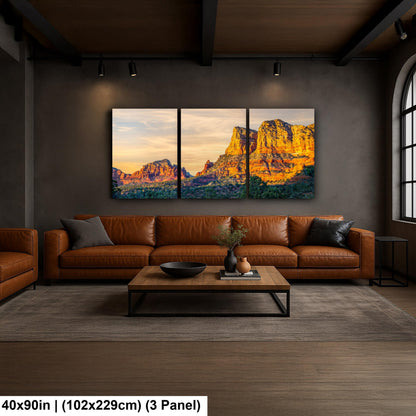 Sedona Red Rocks at Sunset Photography Print, Arizona Desert Landscape, Southwestern Wall Art, Golden Hour Nature Decor