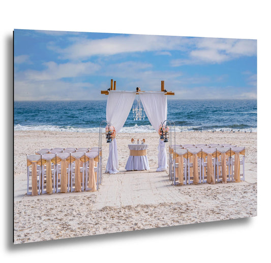 Beach Wedding Ceremony Setup, Gulf Shores Alabama, Photography Print Wall Art