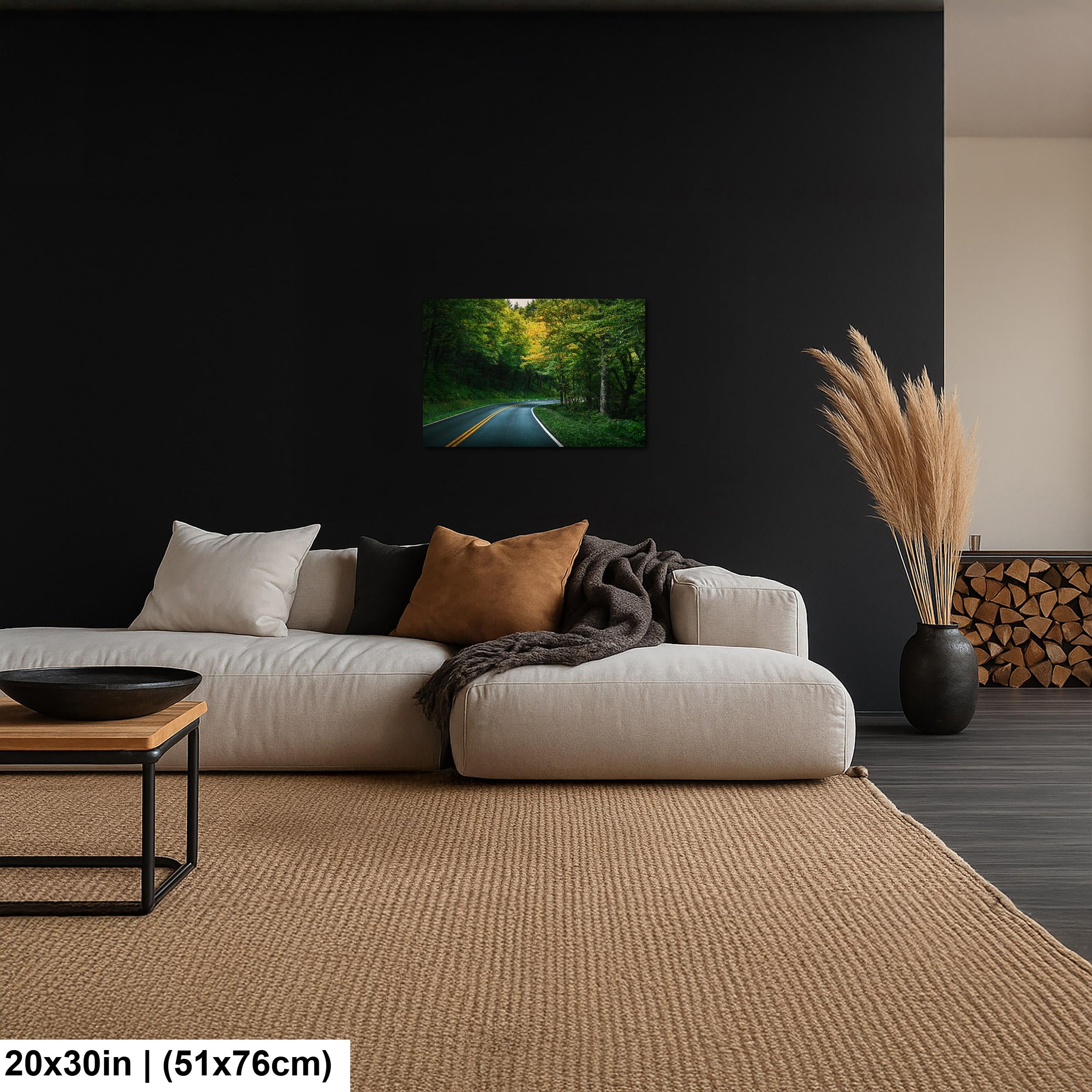 Forest Bend: Great Smoky Mountains National Park Road Photography Wall Art