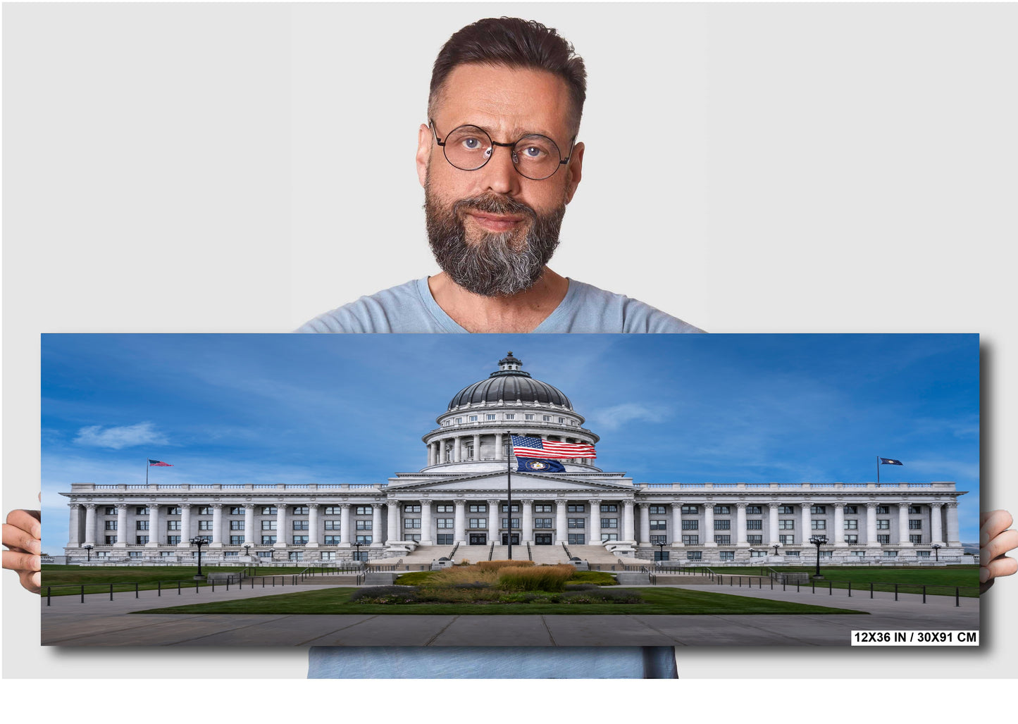 Beehive Capital Majesty: Utah State Capitol Wall Art Salt Lake City Landscape Photography Metal Acrylic Canvas Print