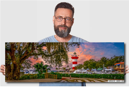 Harbour Town Wall Art – Hilton Head Canvas Print With Nautical Lighthouse Museum Decor