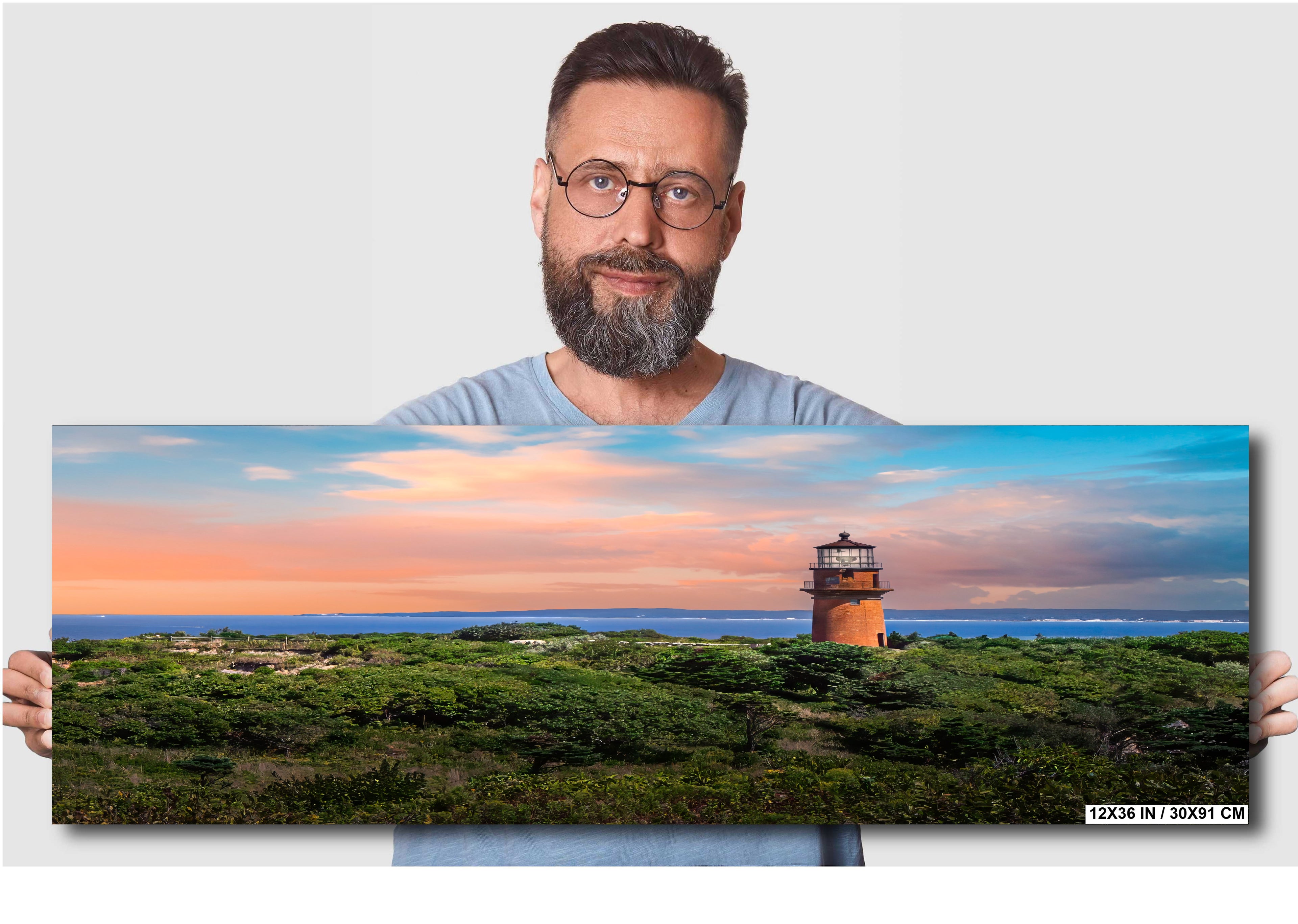 Gay Head Lighthouse Print: Martha's Vineyard Nautical Wall Art