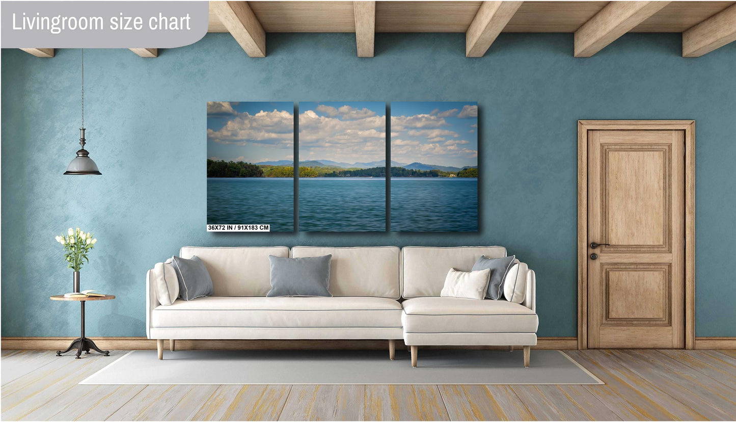 Lake Keowee’s Blue Skies and Calm Waters South Carolina Print Wall Art Photography Aluminum/Acrylic/Metal/Canvas Nature Home Decor