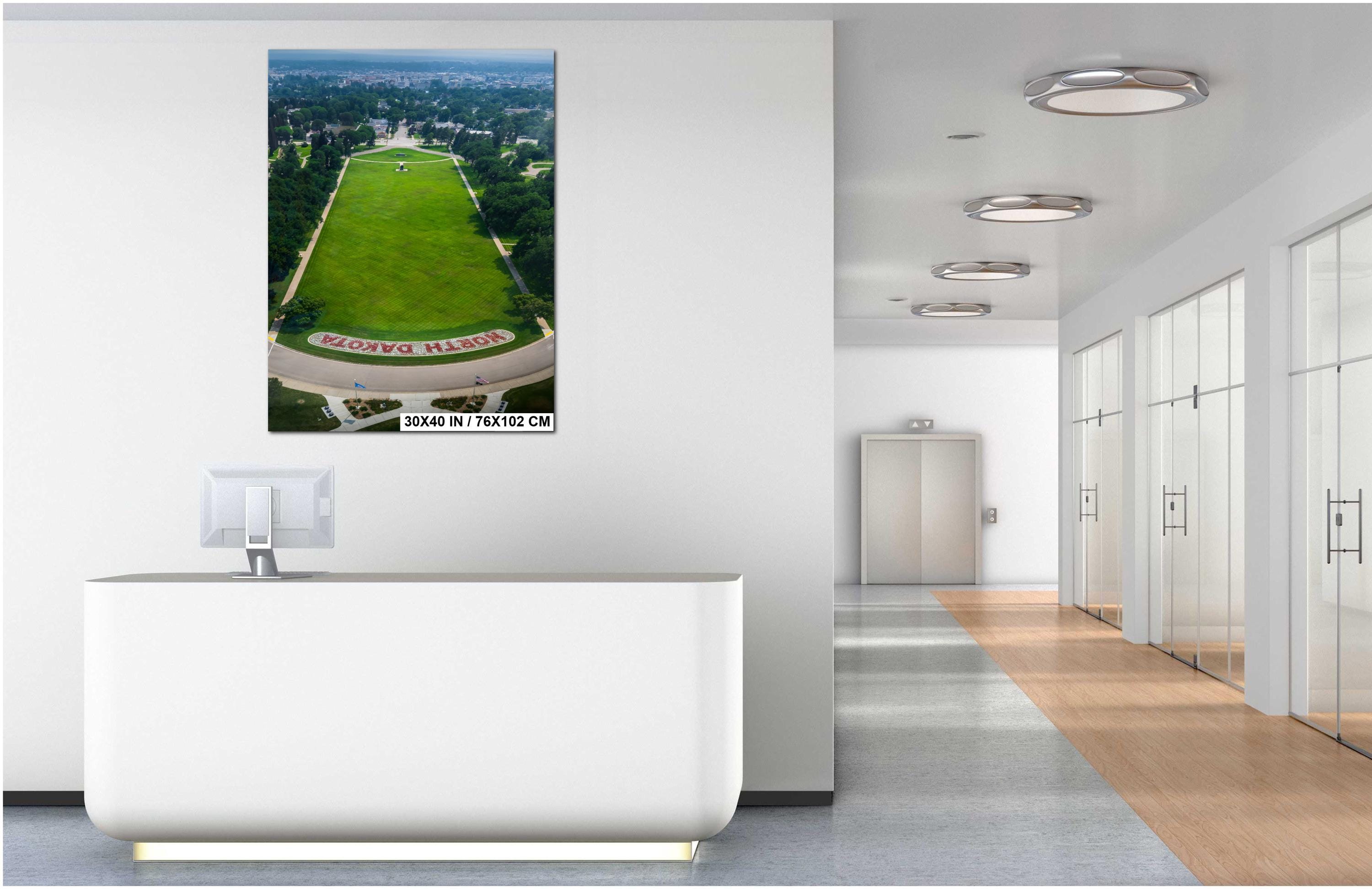 Bismarck North Dakota Capitol Grounds Aerial Photography Wall Art