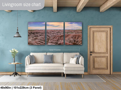 Badlands National Park Sunset Pastels South Dakota Nature Photography Wall Art