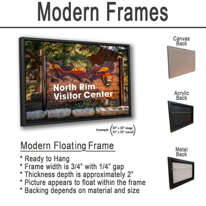 North Rim Visitor Center Sign, Grand Canyon National Park Arizona, Photography Print Wall Art