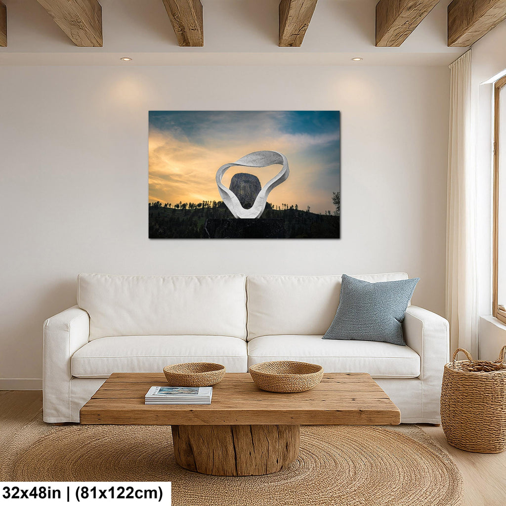 Modern Monumental View: Devils Tower Sculpture Wyoming Photography Wall Art