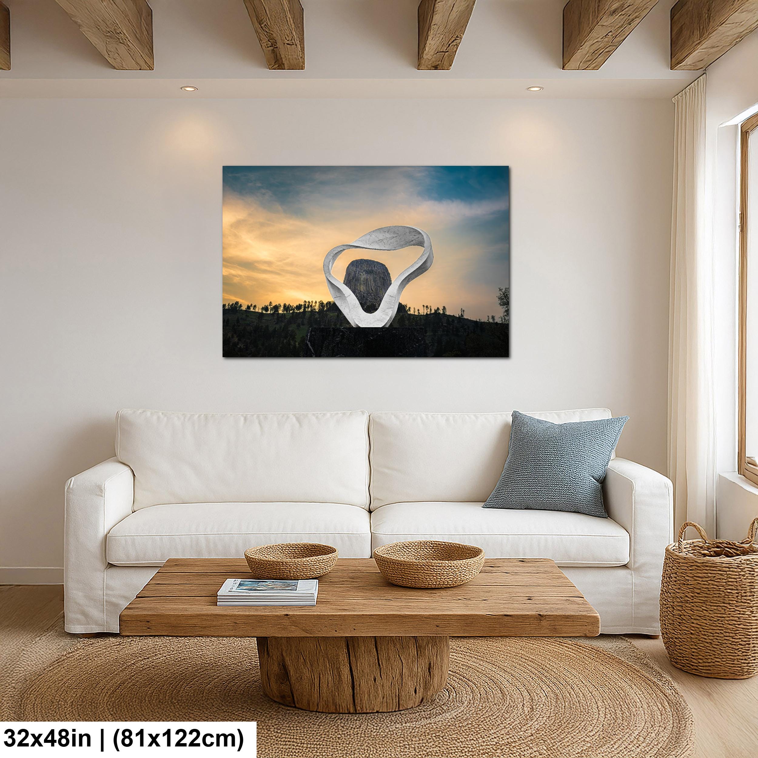 Modern Monumental View: Devils Tower Sculpture Wyoming Photography Wall Art