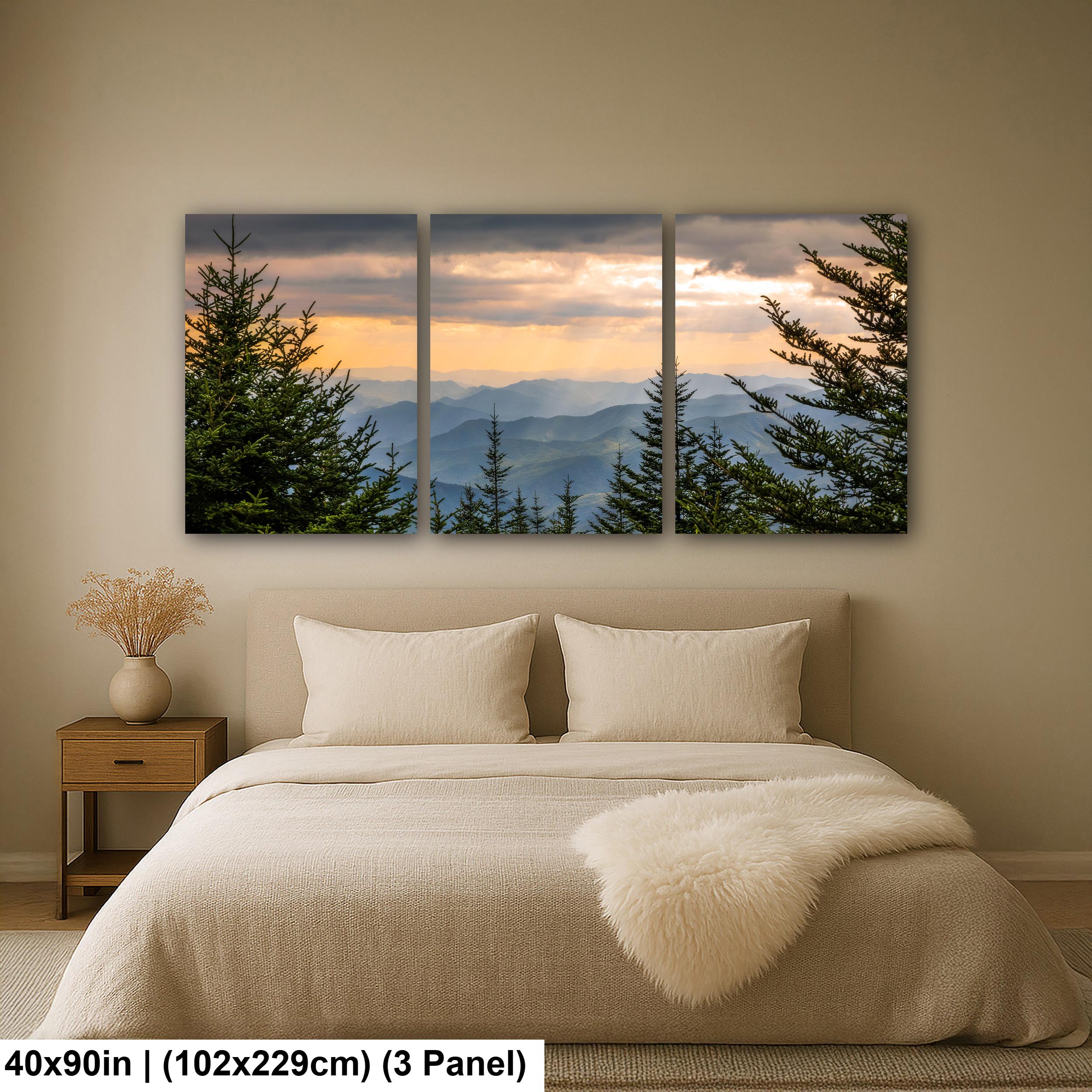 Mountain Glow: Sun Rays Great Smoky Mountains National Park Photo Wall Art