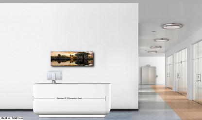 Agua Caliente Park Sunset Palm Oasis Reflection - Tucson Arizona Photography Print